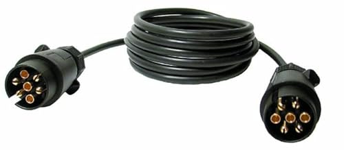 KUNZER VBK 72 Verbindungskabel 2,8 m Kunststoff-Stecker, Lichtsignal | 7-polige Verbindung zw. KFZ und Anhänger zur Licht-Übertragung, Anhängeranschlusskabel, Steckern