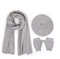 Dajingkj Einfarbige Baskenmütze für Damen, 3-teiliges Hut, Schal, Handschuhe, Set, Mädchen, fingerlose Handschuhe, Baumwolle, Winter-Geschenk-Set, grau, Einheitsgröße