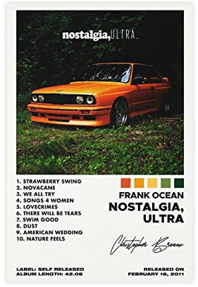 ARZARF Frank Ocean Poster Nostalgie Ultra Album Cover Poster 3 Leinwand Poster Wandkunst Dekor Druck Bild Gemälde für Wohnzimmer Schlafzimmer Dekoration ohne Rahmen Stil 30 x 45 cm