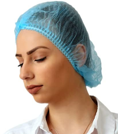 100 Stück Einweg-Haarnetz, Mob Caps, 53,3 cm, Vliesmaterial, ideal für Küche, Gastronomie, Lebensmittelindustrie, Laboratorien, schützende Haare (100 Stück)