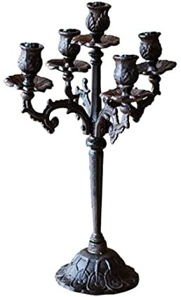 Candelabra Candlestick Cast Iron Candlestick Table Decoration Candle Light Dinner Props Romantic Candlelight Retro Pastoral Candle Holder Candle Holder