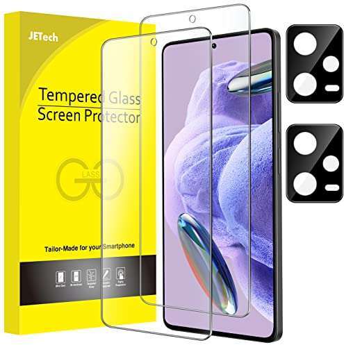 JETech Schutzfolie für Xiaomi Redmi Note 12 Pro+ Plus 5G mit Kameraschutz, Panzer Schutz Glas Displayschutz Folie Kamera, HD Klar, 2 Stück Jeweils