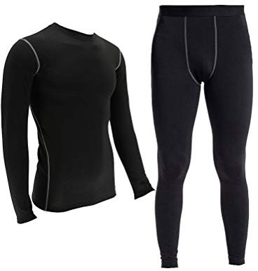 YUSHOW Thermounterwäsche Herren, Winter Innenfleece Funktionsunterwäsche Skiunterwäsche Set Extra Warm Thermounterhemd Thermohose Gefüttert Weich Warme Unterwäsche für zu Hause Männer Sport Fußball