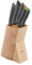 Tefal Fresh Kitchen - Bloque de madera con 5 cuchillos (Pelador 9 cm, Utilitario 12 cm, Chef 15 cm, Rebanador 20 cm, Pan 20 cm), acero inoxidable de alta precisión, K122S5