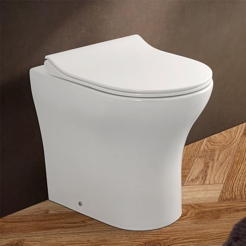 Wc singolo filomuro bianco lucido senza brida, scarico universale a parete o a pavimento, fissaggi inclusi, ITACA