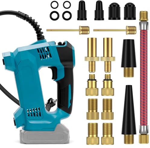 Akku Kompressor Kompatibel für Makita 18v, 150PSI Kompressor Auto mit Digitaler Anzeige und LED Lampe, Auto-Off Funktion, Ideal Für Für Fahrrad/Auto/Ball (ohne Akku)