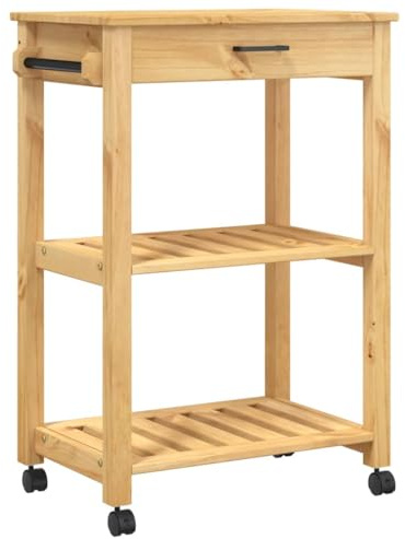 vidaXL Küchenwagen Monza 60x40x88,5 cm Massivholz Kiefer