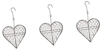 MAGICLULU 3St Flacher herzförmiger Hänge Korb Sukkulententopf in Herzform Herzring Hochzeitsdekorationen Zimmerpflanzentöpfe Kranz aus Eisendraht eiserner Rahmentopf drinnen