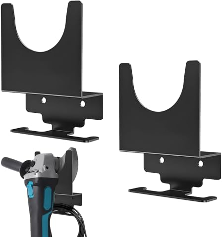 STEEIRO 2 Stück Winkelschleifer Halterung, Wandhalterung Schleifer Lagerregal für 127 mm Winkelschleifer, Universal Werkzeugständer für Schneider, Polierer, Garage und Arbeitsplatz