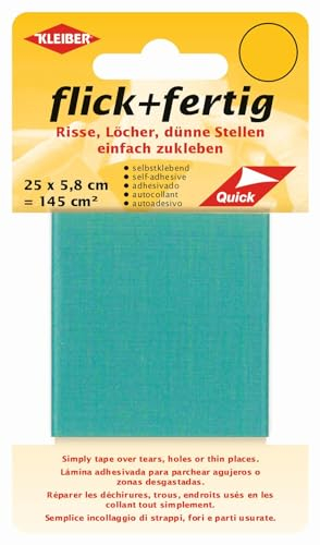 Kleiber flick und fertig, selbstklebender Flicken, Risse, Löcher, dünne Stellen einfach zukleben, Nylon zuschneidbar, (25 x 5,8 cm)