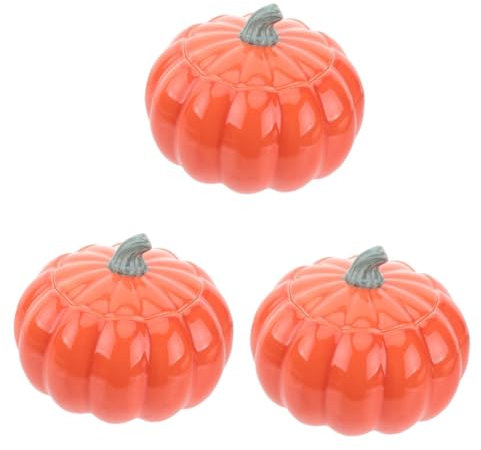PRETYZOOM 3 Ensembles De Tasses De Citrouille Plats De Service De Citrouille Bols De Citrouille Cuits À La Vapeur Vaisselle D'Halloween Bol De Citrouille Bocaux Avec Couvercle Bol