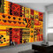 Générique Art Papier Peint Intissé Symboles imprimés traditionnels africains, Art Ethnique Traditionnel Papier Peint Photo 200 x 140 cm (L x H), pour Fresque Murale 3D HD pour Salon Chambre Cuisine