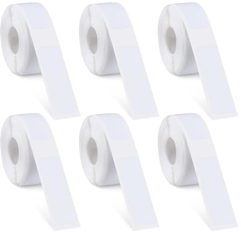 6 Rolls Label Maker Tapes for Phomemo D30, 960 Pcs 12 x 40mm Thermal Labels Printer Sticker Paper with Self-Adhesive Waterproof Adhesive Label Printer Tape Paper for Office Household Supplies