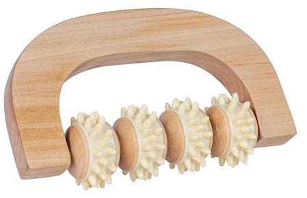Handmassage Roller aus Lotusholz mit drehbaren Elementen