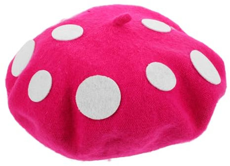 ibasenice Baskenmützen Kawaii-hüte Lustiger Pilzhut Hut in Pilzform Pilzhut Für Erwachsene Halloween-beanie-schädelmütze Bunte, Flauschige Beanie-mütze Pilz Hut Kostüm Rosy Wollmischung