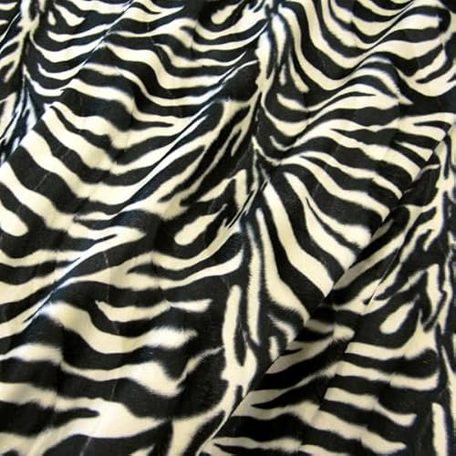 Stoff Meterware Zebra Zebrafell schwarz weiß Fellimitat Kunstfell Velour Karneval Fasching Kostüm Fell