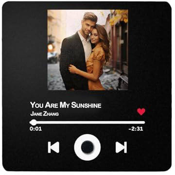 Personalisierter Kühlschrankmagnet mit Musik, Benutzerdefinierte Musik Kühlschrankmagnet mit Foto, Musik Magnet Kühlschrank, Selbst Gestalten Können Lieder Spielen für Musikliebhaber Paare (#01)