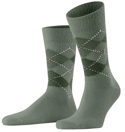 Burlington Herren Socken Preston M So weich und warm gemustert 1 Paar, Grün Sage 7068, 40-46