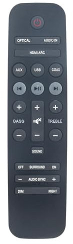 AULCMEET Mando a distancia, 996580000772, compatible con barra de sonido Philips 2.1 CH HTL2153B/F7 HTL2163B HTL2163B/F7 HTL2153B HTL2153S HTL2153S/93 996580000772