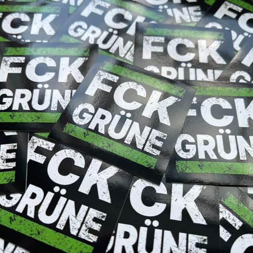 FCK Grüne Aufkleber/Sticker 100 Stück, 5,2 cm Grunge Anti GRN Ampel Weg Bundesregierung Baerbock Habeck