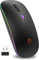 Wireless Bluetooth Mouse for Laptop MacBoak, Mice With Dual Mode USB Receiver & Bluetooth Rechargeable Slim Silent Mouse For PC/Mac/Windows/Computer Adjustable DPI (Black)