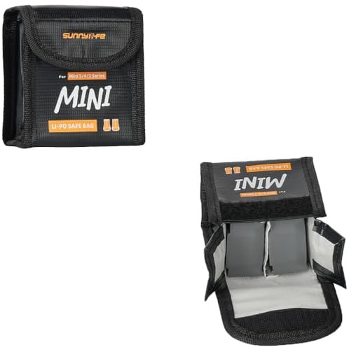 LHPHEIX Mini 5 Pro Lito 1 Lito X1 Lithium Battery Safety Bag, Fireproof Safe Charging and Storage Bag for DJI Mini 5 Pro/4 Pro/3 Pro/3, Drone Lipo Batteries Explosion-Proof Bag (1Pcs x 2 Batteries)