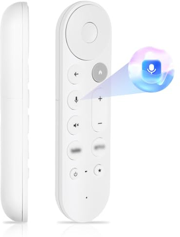 Voice Remote Ersatz für Google TV Streamer 4K Voice Remote mit Buzzer, kompatibel mit Chromecast Google TV und Streaming, mit 2 Hot Key