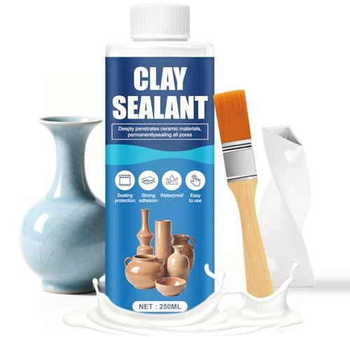 Barniz Arcilla, Sellador Cerámica, Brillante Impermeable, Previene Grietas | Barniz Arcillas Secado al Aire, Sella Microporos, Ideal para arcilla, Cerámica, Porcelana y Manualidades, 250ML