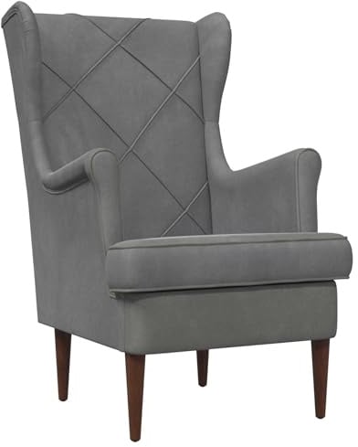 vidaXL Sessel Dunkelgrau Samt, Moderner Sessel, aus Velours, bequemer Sitz für Schlafzimmer, robust, Metallgestell, praktische Möbel für drinnen