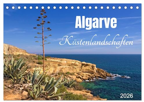Algarve - Küstenlandschaften (Tischkalender 2026 DIN A5 quer), CALVENDO Monatskalender: Steilküsten, Landschaften, Abendrot und weitere Impressionen ... beeindruckenden Fotografien. (CALVENDO Orte)