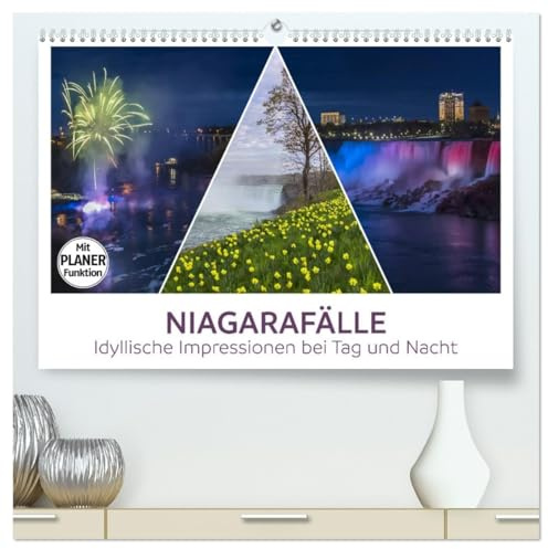 NIAGARAFÄLLE Idyllische Impressionen bei Tag und Nacht (hochwertiger Premium Wandkalender 2026 DIN A2 quer), Kunstdruck in Hochglanz: Imposante und klassische Ansichten (CALVENDO Natur)