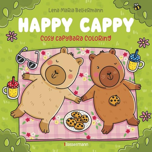 Happy Cappy - Cosy Capybara Coloring. Ein Ausmalbuch für jedes Alter: Megasüße Wasserschweine. Ausmalen und entspannen. Ohne Krokodile!