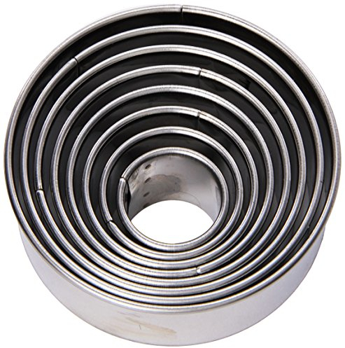 Gobel 880101 Boîte de 8 Découpoirs Rond Uni Inox, Silver