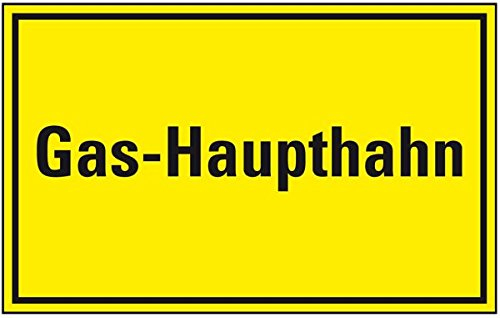 LEMAX® Hinweisschild Gas-Haupthahn, Kunststoff, 300x200mm