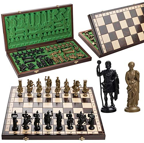 Exklusive SPARTA 49,5 cm/19,5 Zoll dekorative Holz Schachspiel mit gewogenen Stücke!