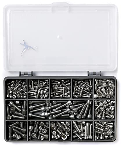 Set of 270 Assorted Allen Socket Cap Head Machine Screws/Bolts - DIN 912 - M3, M4 and M5 - A2-70 (304 Grade) Stainless-Steel