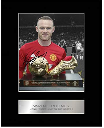 Wayne Rooney signiertes Foto mit Passepartout, Manchester United FC, signiert, Geschenk