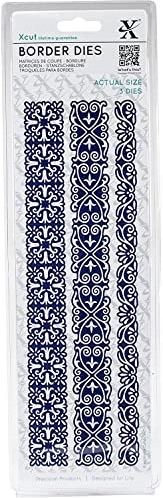 Xcut Vintage Border Dies 3 Pieces, Carbon Steel Art & Craft Carbon Cutting Tool Supplies For Beautiful Decoration, Card Making Gift Tag, Wrapping, Scrapbooking, Invitations, Crafters Companion