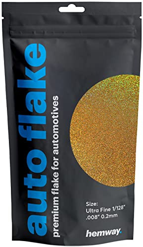 Hemway Auto Flake Glitter for Paint 100g Ultrafine Gold Holographic | Metal Flake for Custom Auto Paint & Coatings, for Car, Motorbike, Truck, Vehicles, Automotives