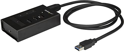 StarTech.com 4 Port USB Hub - Metall - USB-A zu 3x USB-A und 1x USB-C - USB 3.0 - 5GBit/s - Industrieller USB Hub - USB Hub mit Typ C
