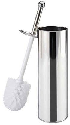 Klobürste Toilettenbürste WC Bürste WC-Garnitur 38x9cm Edelstahl Bürste weiß