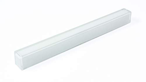 LGM-Beschlag Möbelgriff Roxheim, Design, Modern, Kunststoff - weiß, Kunststoff Glaseffekt - transparent klar, 148 mm x 15 mm x 13 mm, LA 128 mm, 46656
