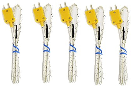 Nuzamas Sonde für K-Typ-Sensor, Thermoelement (Messfühler) und Messgerät für Temperaturbereich von -20 - 482 °C, Kabellänge 1 m, 5er-Pack