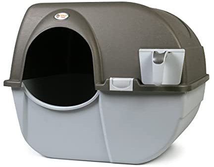 Omega Paw NRA15-1 Verbesserte Roll'n Clean Selbstreinigende Katzentoilette, regulär, Zinn
