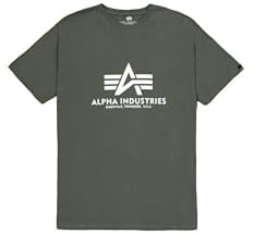 Alpha Industries Herren Basic Für T-Shirt, Dunkelolivgrün, XXL EU