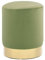 vidaXL Hocker Fassform Polsterhocker Sitzhocker Schemel Samthocker Pouf Sitzpouf Velour Fußhocker Rund Senfgrün Golden Samt 26,5x38cm