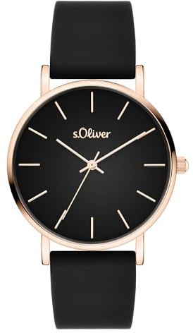 s.Oliver Damenuhr mit Silikonband - 36 mm -zeitlos und modern - Verschiedene Designs wie Blumenprint, funkelnden Steinen oder klassisch-schlicht