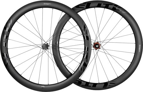 ELITEWHEELS 700c Clincher Carbon Wheelset Disc Brake:45mm Depth Quality Carbon ud Finish Rim Road Cycling