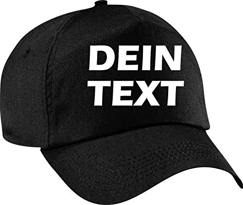 Shirtinstyle Basecap, mit deinem Wunschtext veredelt, Mütze Kappe Hut Cap, Farbe Schwarz