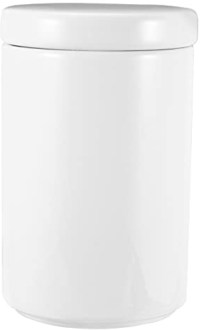DOITOOL white coffee storage jar : 1pc Ceramic Food Storage Jar with Lid Nordic Style Sealed Container for Tea Sugar and Candy Sleek Design for Kitchen Organization 15.8 * 10 * 10cm